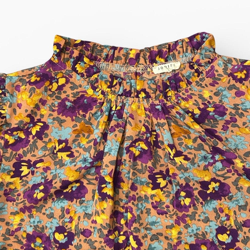 Jodifl Can't Change Purple Ditsy Floral Long Sleeve Feminine Blouse Size Small - Picture 7 of 12